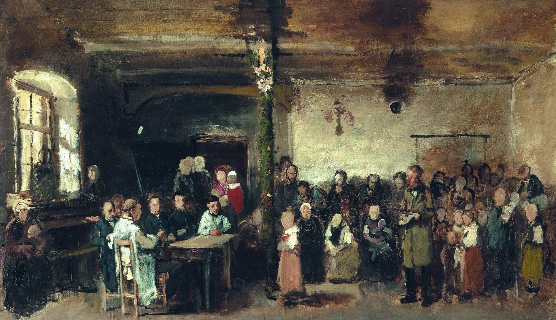 École à Colpach. Croquis - Mihály Munkácsy image 1 reproduction réalisée par Alpha Reproduction