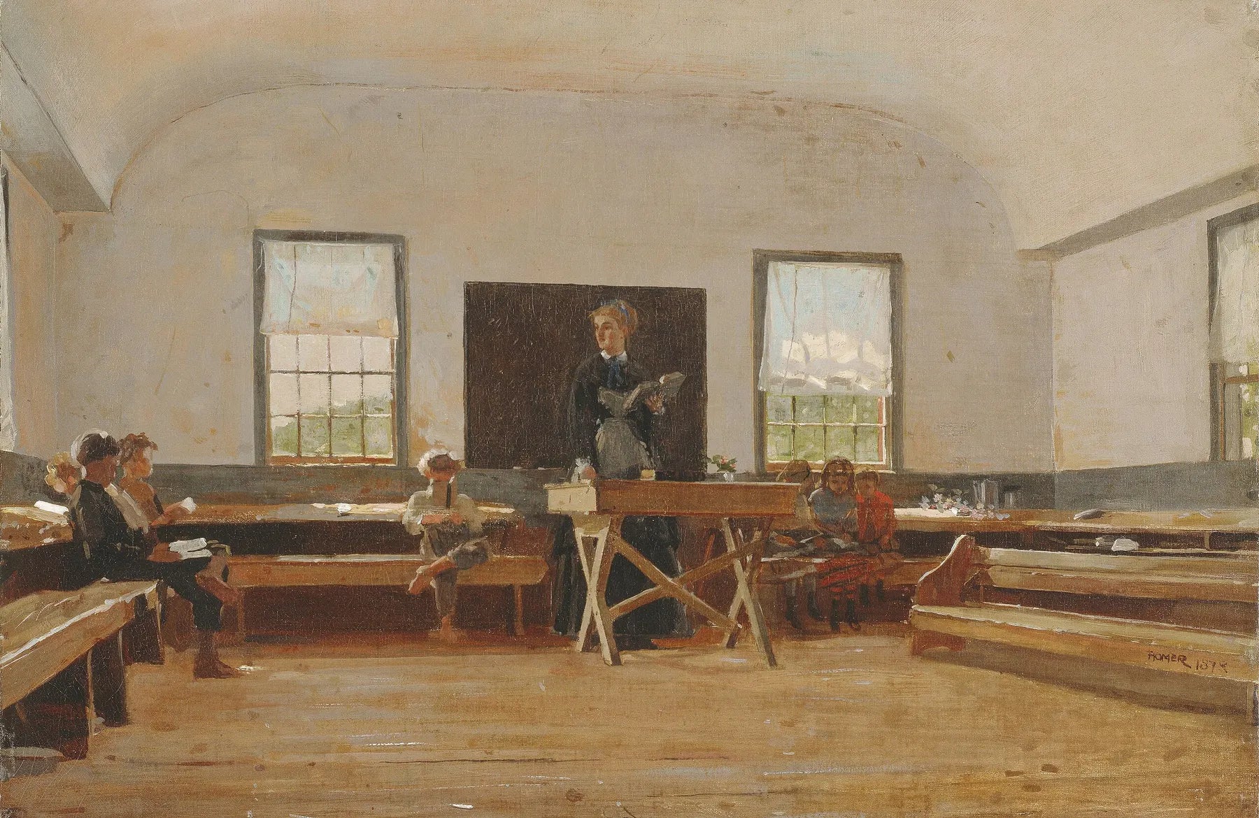 École de campagne - Winslow Homer image 1 reproduction artisanale de tableau