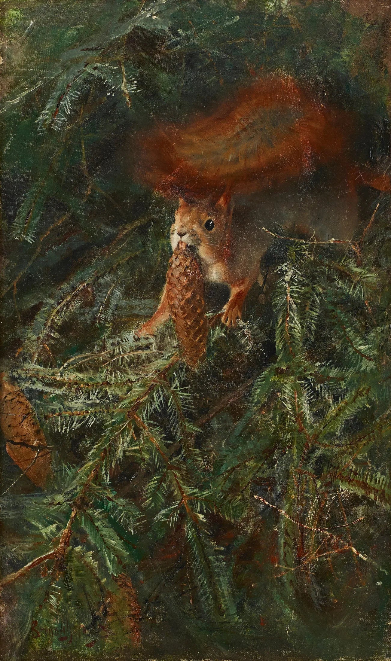 Écureuil - Bruno Liljefors image 1 tableau peint à l’huile sur toile