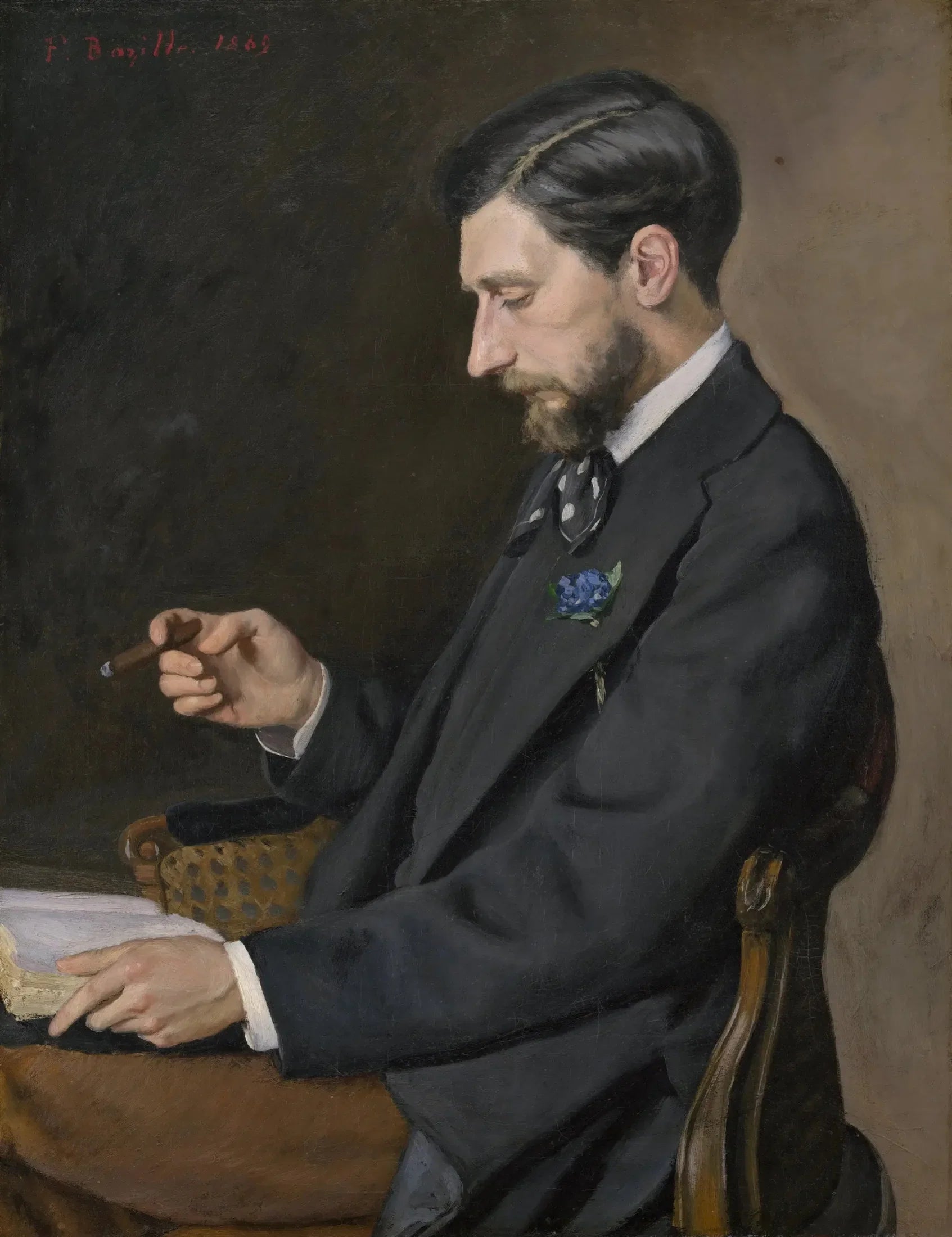 Edmond Maître - Frédéric Bazille image 1 copie peinte à la main à l’huile