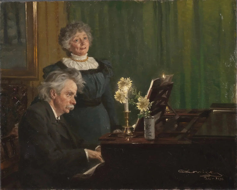 Edvard Grieg accompagnant sa femme - Peder Severin Krøyer