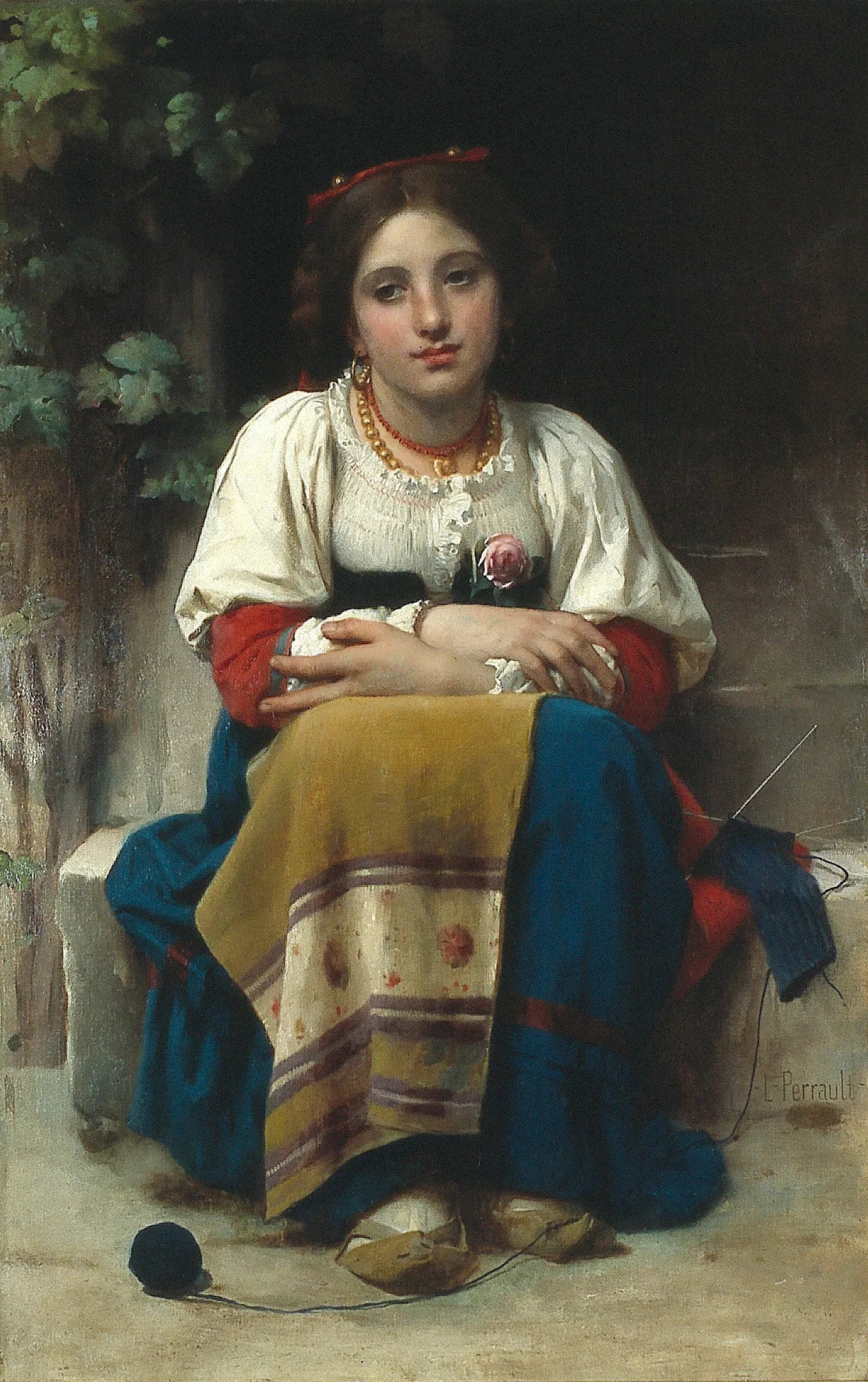 Een breister - Léon Perrault image 1 reproduction artisanale de tableau