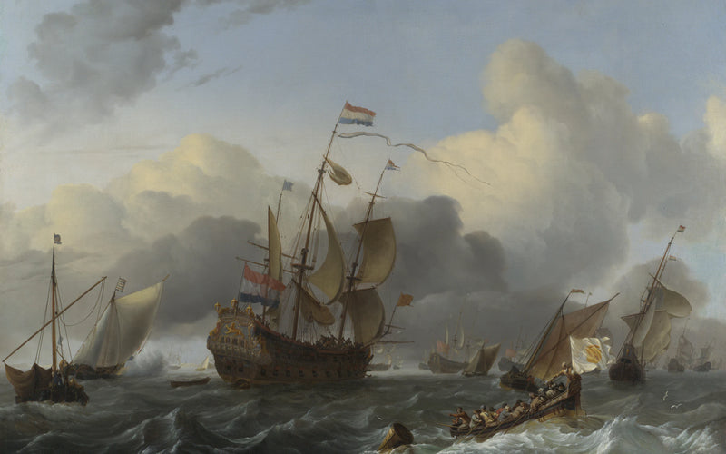 L'Eendracht et une flotte de navires de guerre hollandais - Ludolf Bakhuizen
