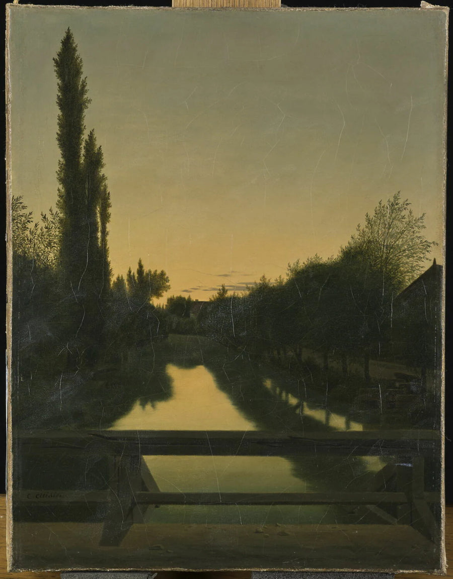 Effet de crépuscule, environs de Troyes. La Chaussée de Vouldy - Charles Émile Cuisin