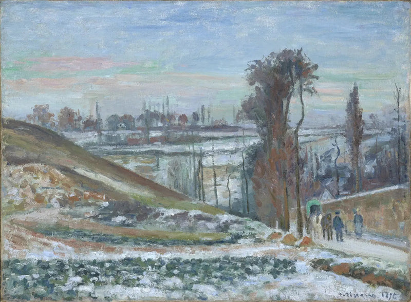 Effet de neige à l'Hermitage, Pontoise - Camille Pissarro