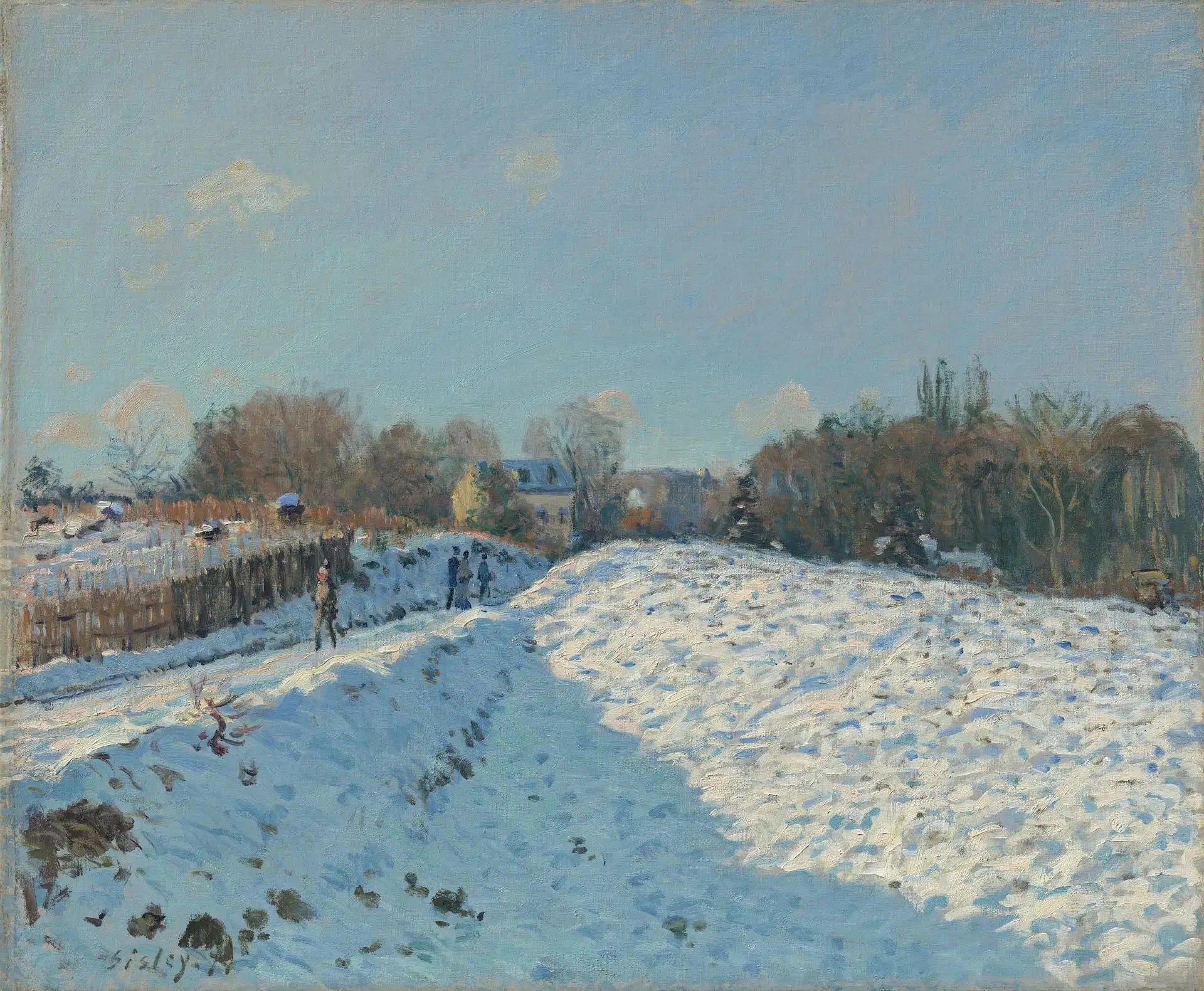 Effet de neige à Louveciennes - Alfred Sisley image 1 tableau peint à l’huile sur toile