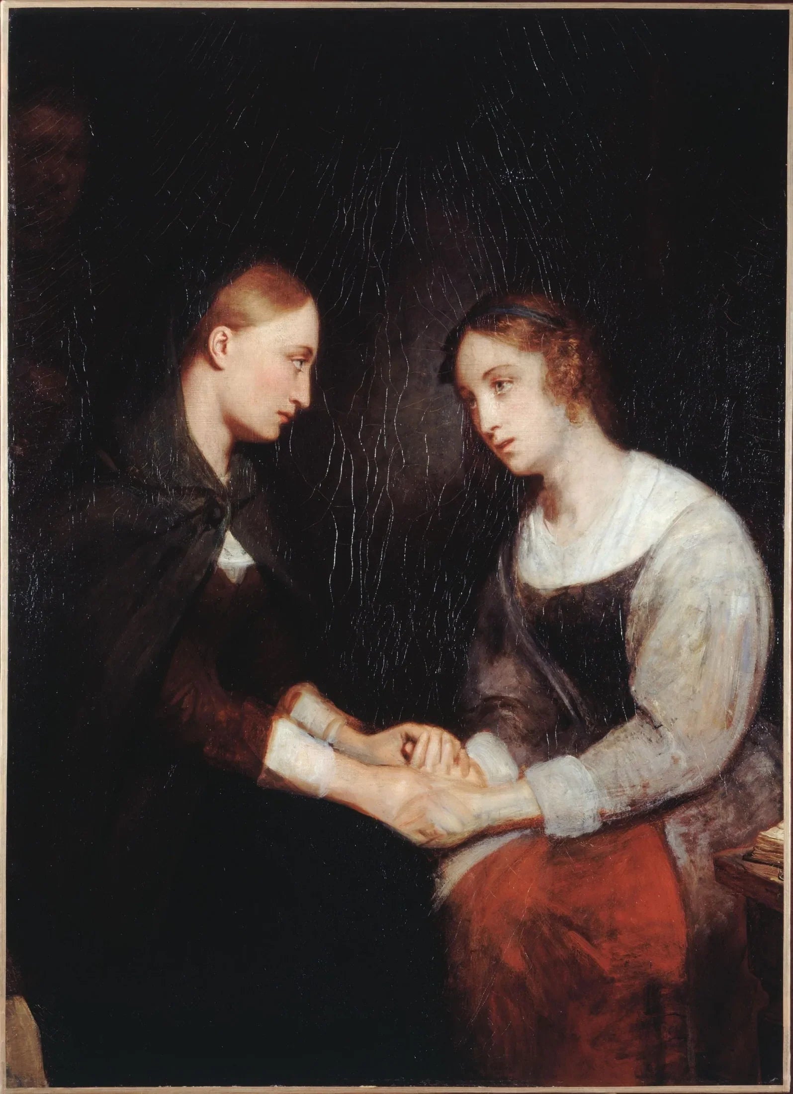 Effie et Janny Daens dans la prison d'Édimbourg - Ary Scheffer image 1 reproduction de peinture à l’huile