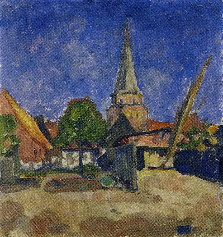 Église à Travemünde - Edvard Munch image 1 reproduction artisanale de tableau