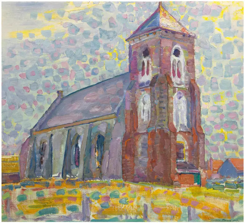 Église de Zoutelande - Piet Mondrian image 1 reproduction de peinture à l’huile