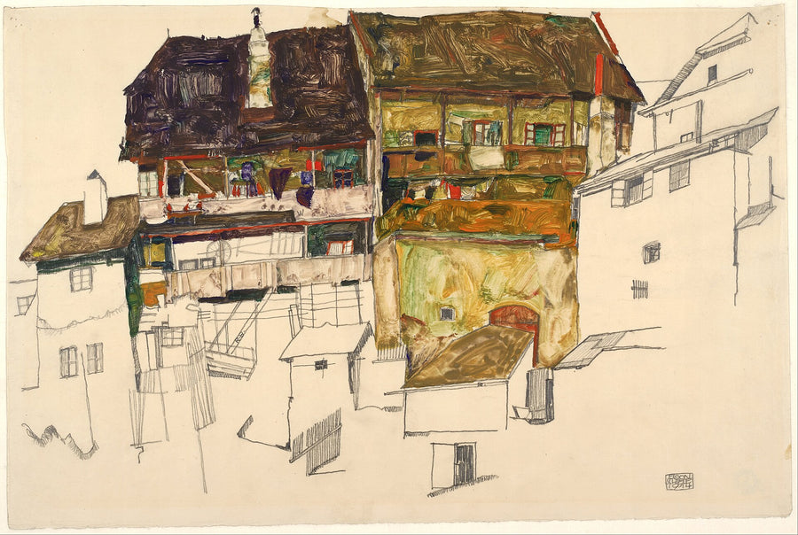 Vieilles maisons à Krumau - Egon Schiele