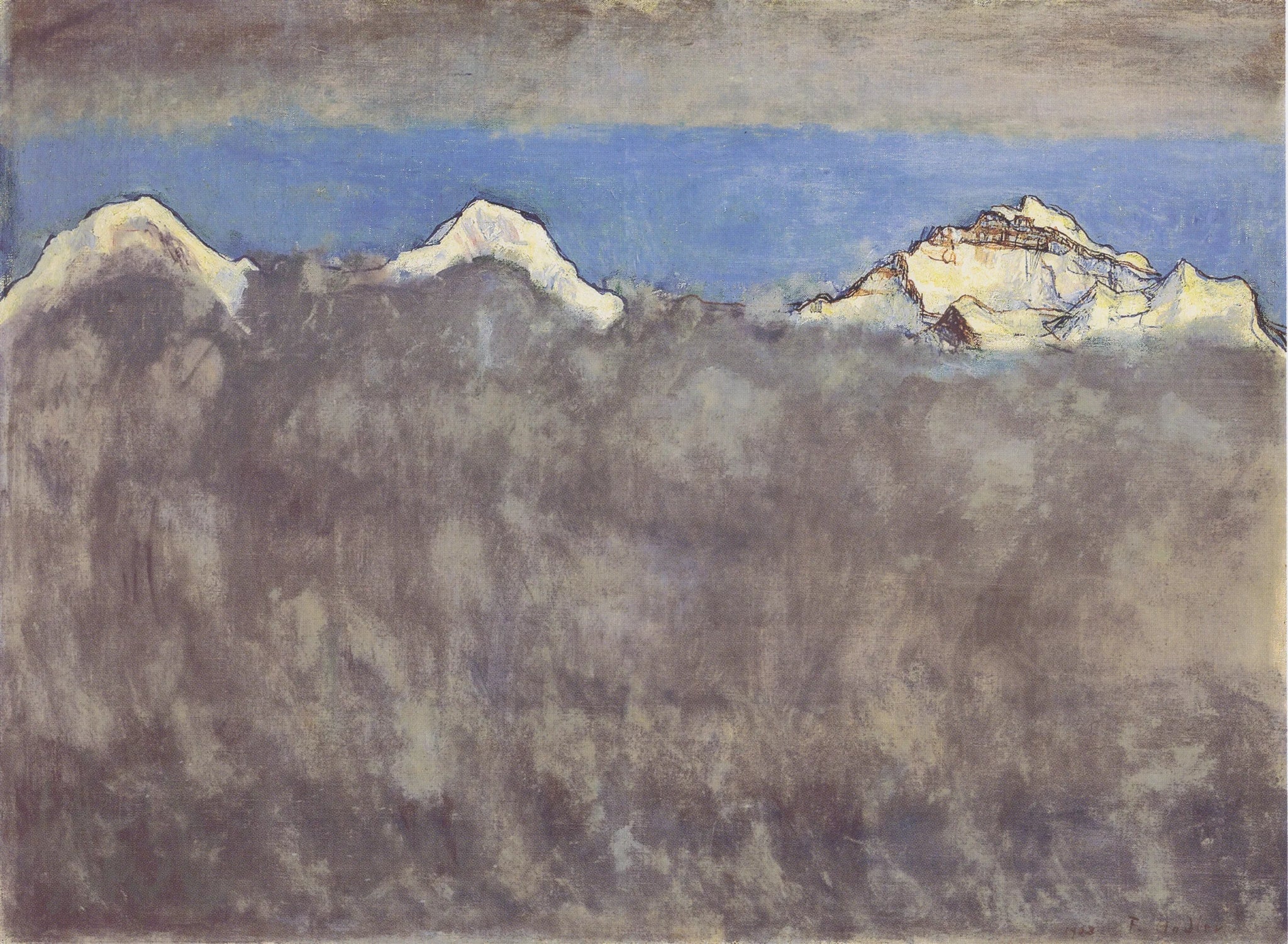 Eiger, Mönch und Jungfrau über dem Nebelmeer - Ferdinand Hodler image 1 reproduction réalisée par Alpha Reproduction