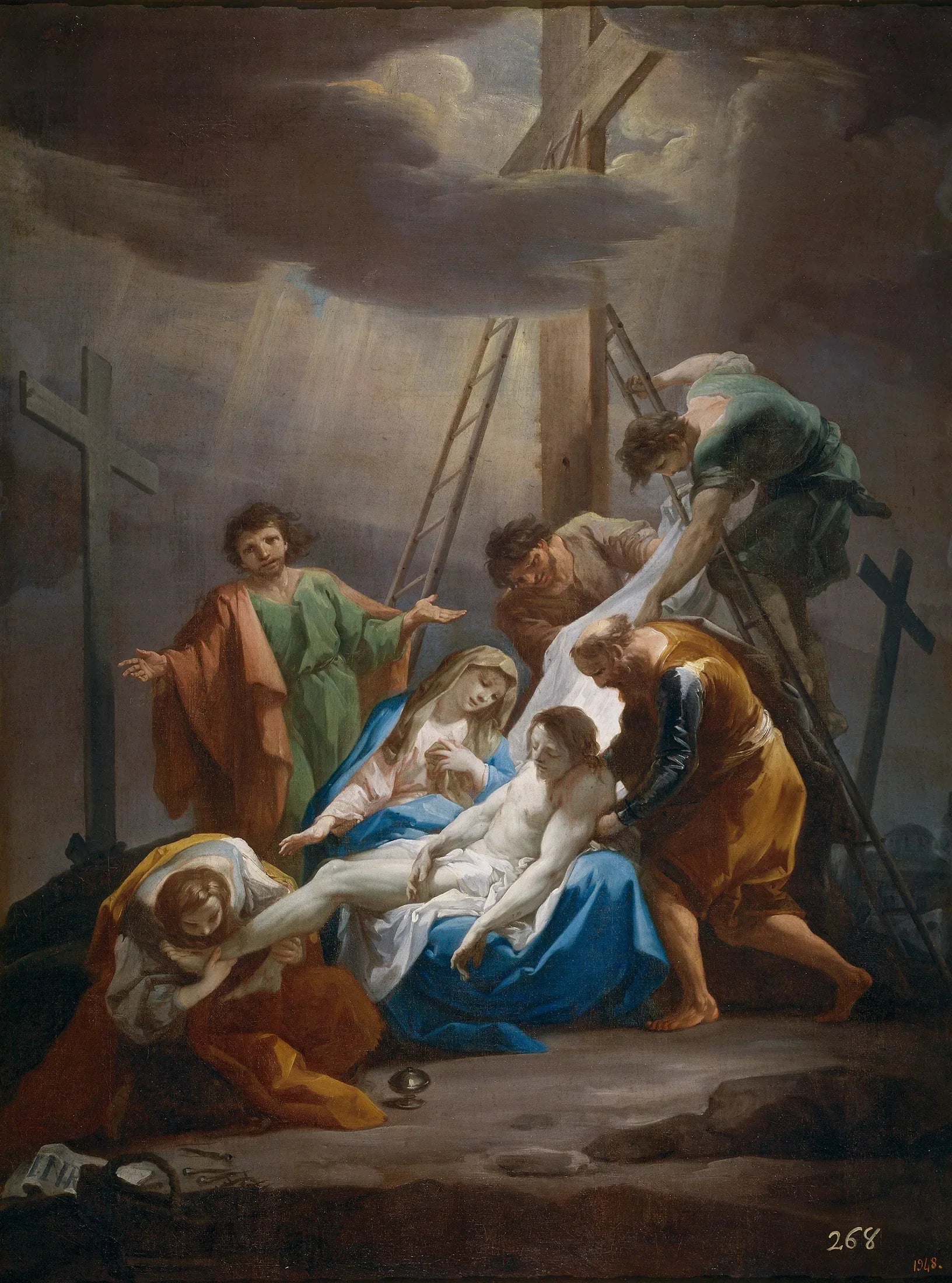 El Descendimiento - Corrado Giaquinto image 1 copie de tableau peinte à la main