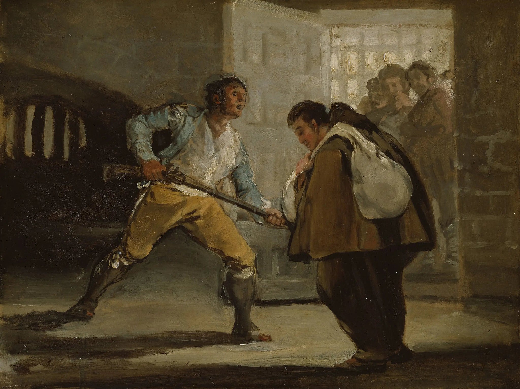El Maragato menace le frère Pedro de Zaldivia avec son arme - Francisco de Goya image 1 reproduction réalisée par Alpha Reproduction