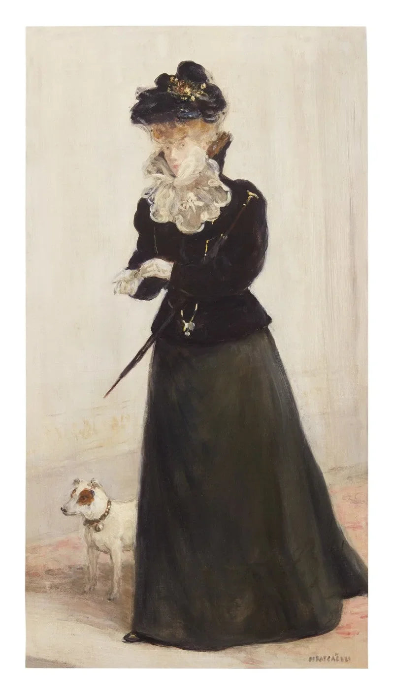 Élégante au chien - Jean-François Raffaëlli image 1 copie peinte à la main à l’huile