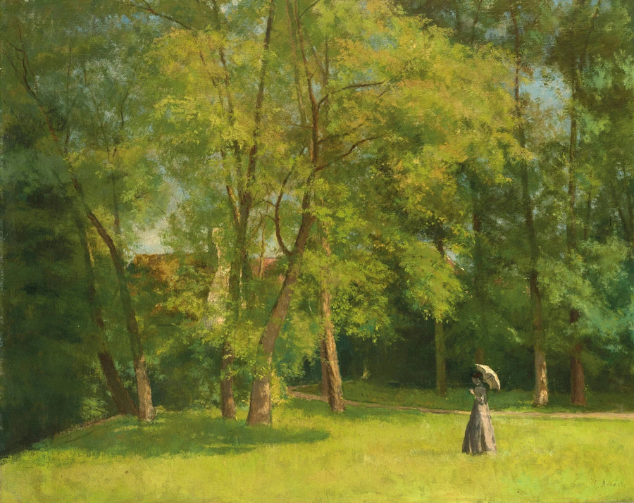 Élégante au parc - Henri Rouart image 1 reproduction artisanale de tableau