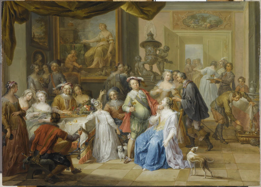Élégante compagnie dans un intérieur de palais - Franz Christoph Janneck