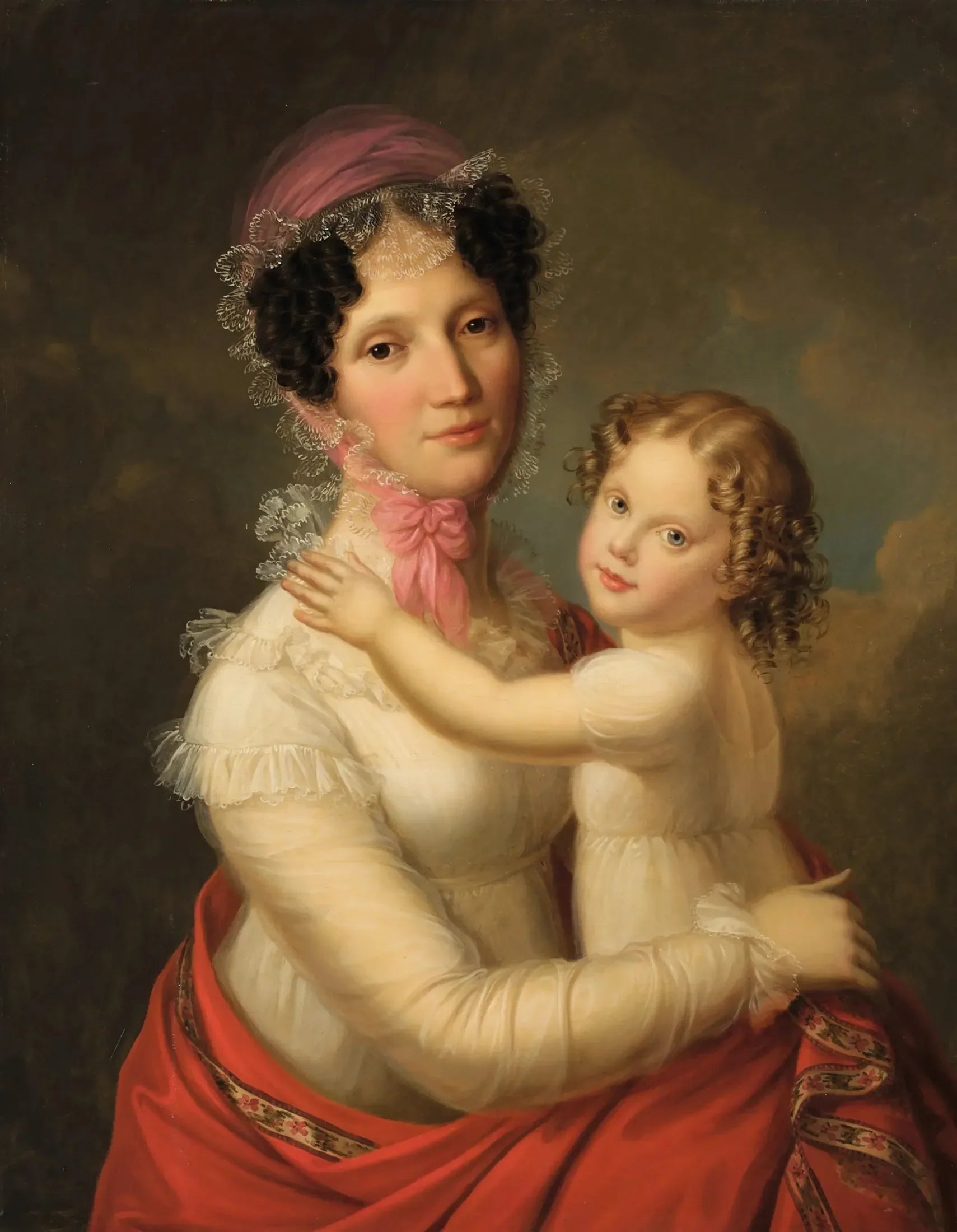 Eleonora Mayer, baronne zu Gravenegg avec sa fille Isabella - François Gérard image 1 tableau peint à l’huile sur toile