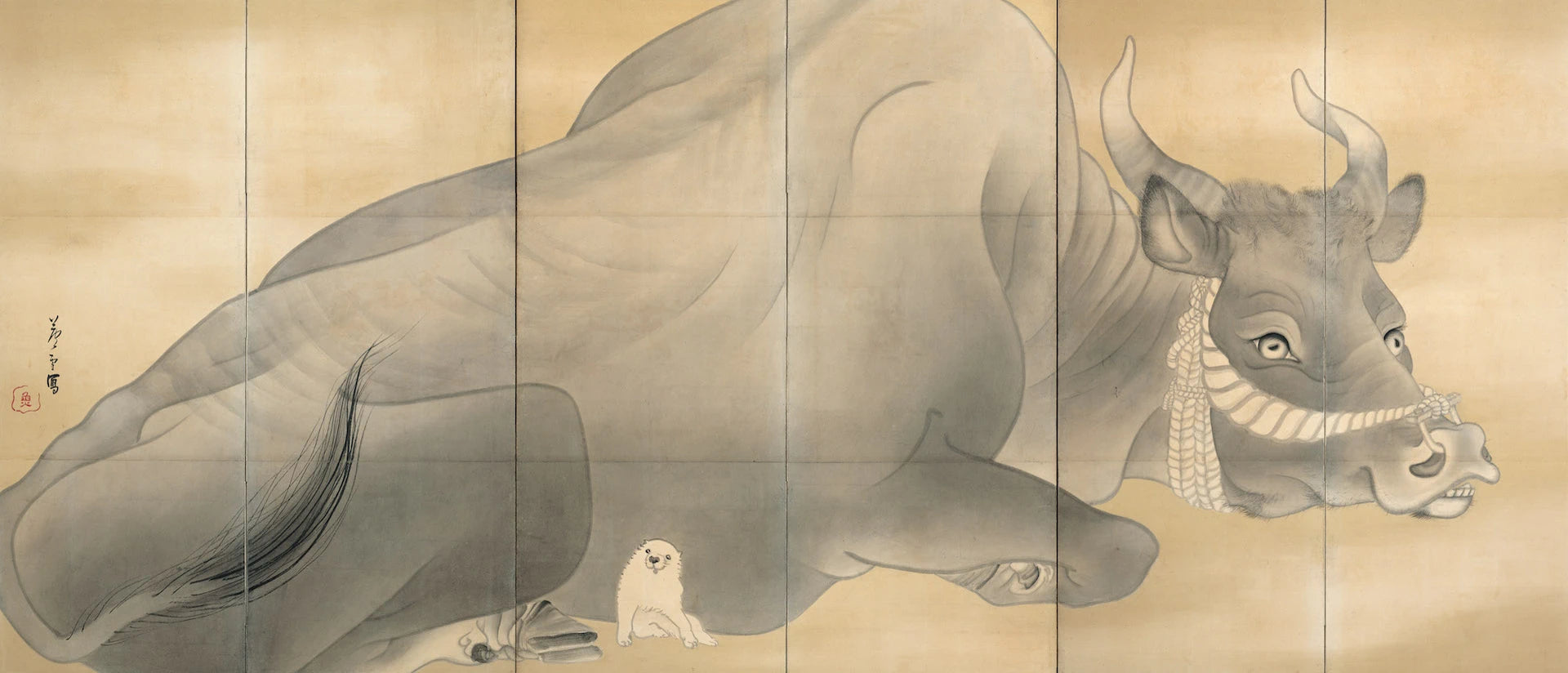 Éléphant blanc et taureau noir, Nagasawa Rosetsu, vers 1795