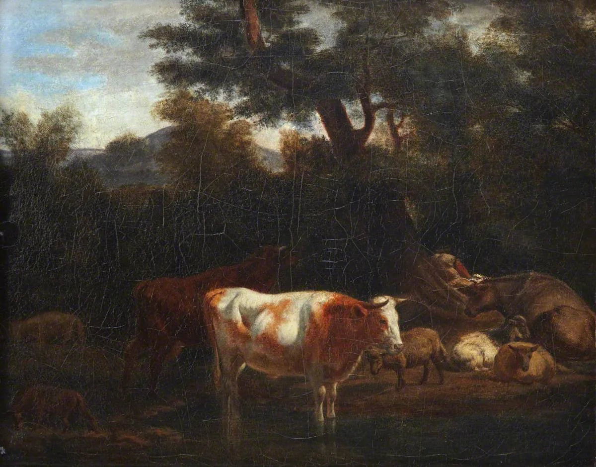 Éleveur de bétail - Adriaen van de Velde image 1 reproduction de peinture à l’huile