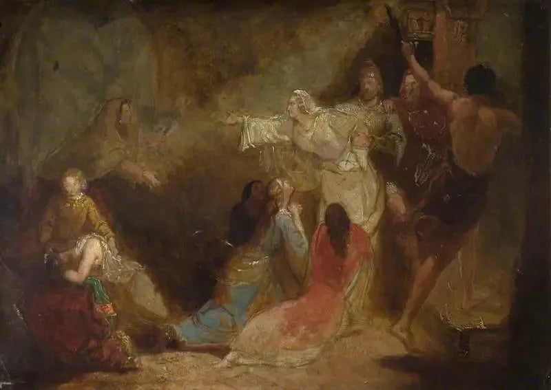 Elgiva saisie sur ordre de l'archevêque Odon - John Everett Millais image 1 copie de tableau peinte à la main