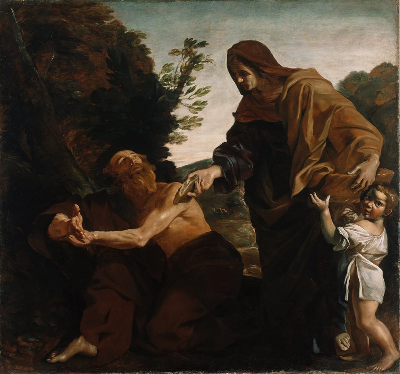 Élie recevant du pain de la veuve de Sarepta - Giovanni Lanfranco