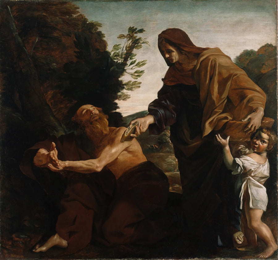 Élie recevant du pain de la veuve de Sarepta - Giovanni Lanfranco