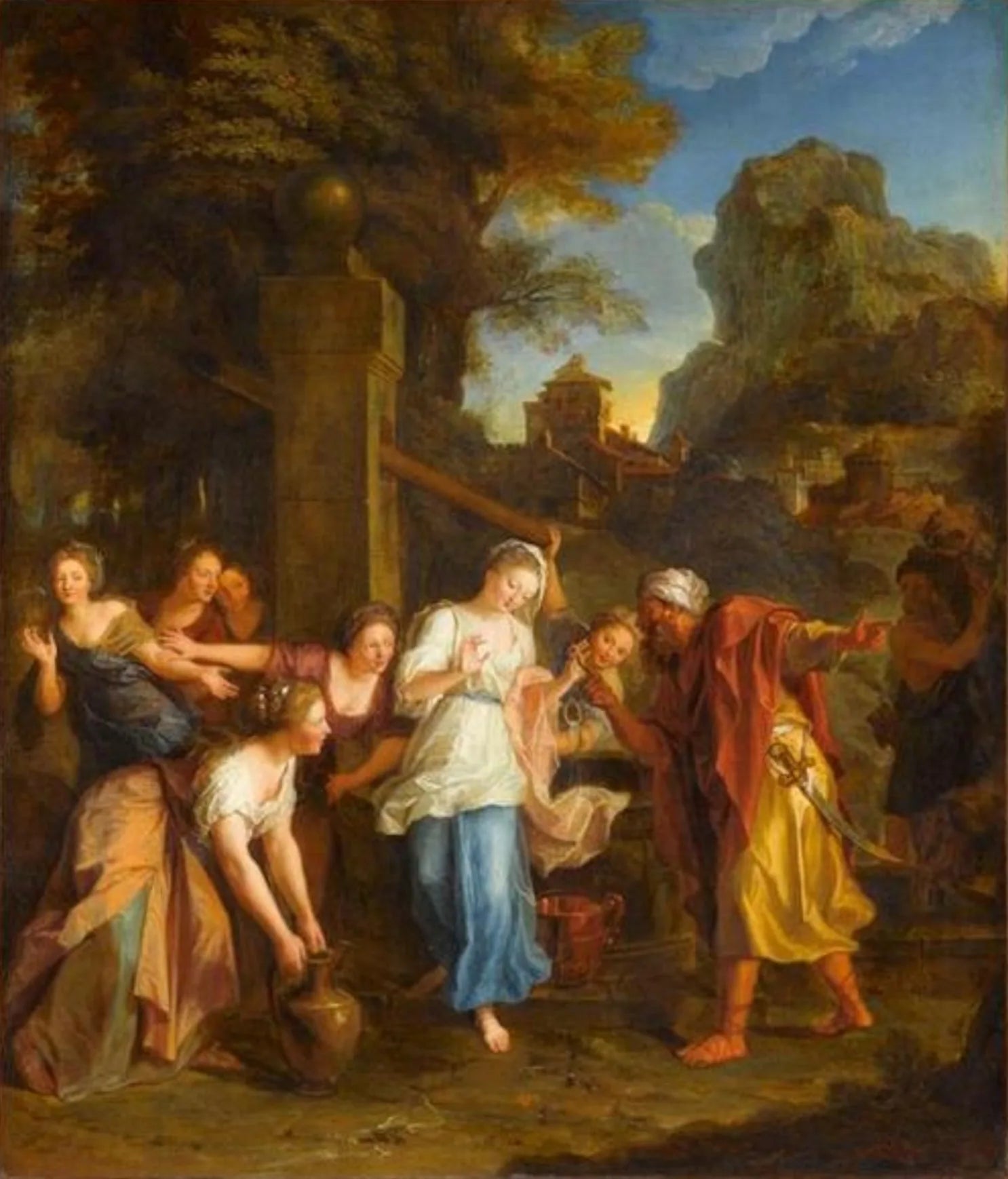 Éliézer et Rébecca - Antoine Coypel image 1 copie de tableau peinte à la main