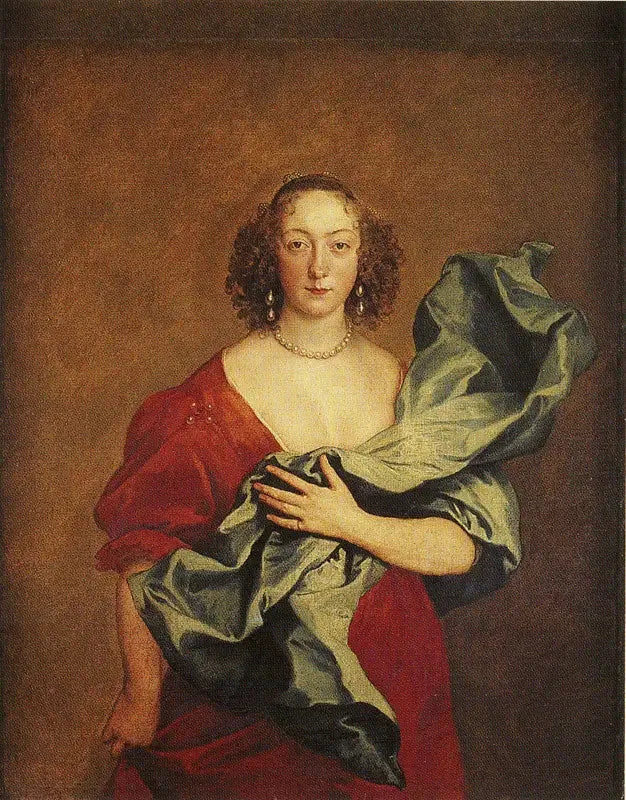 Elizabeth (née Brydges), comtesse de Castlehaven (1619-1678) - Antoine van Dyck image 1 copie peinte à la main à l’huile