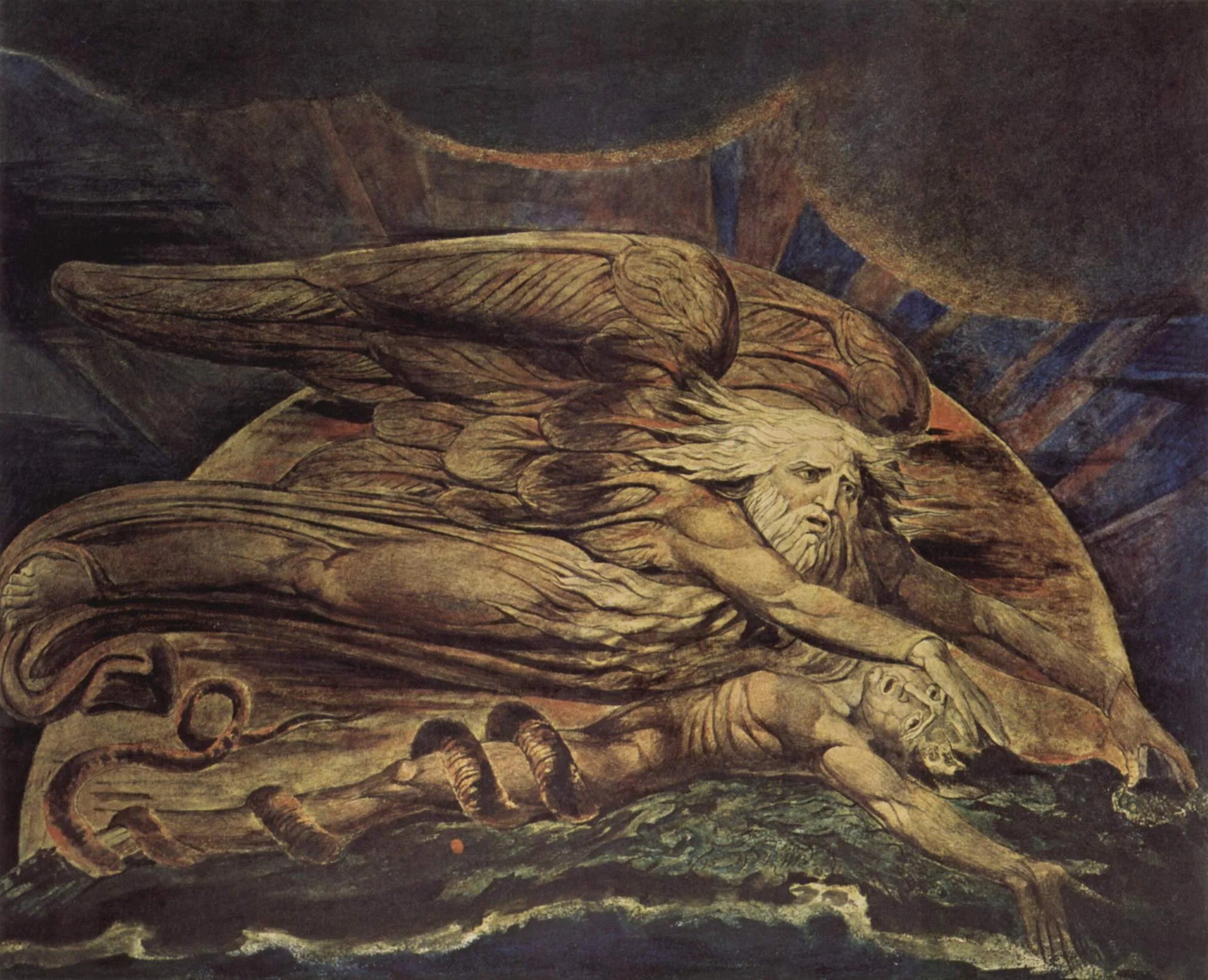 Elohim créant Adam - William Blake image 1 reproduction de peinture à l’huile