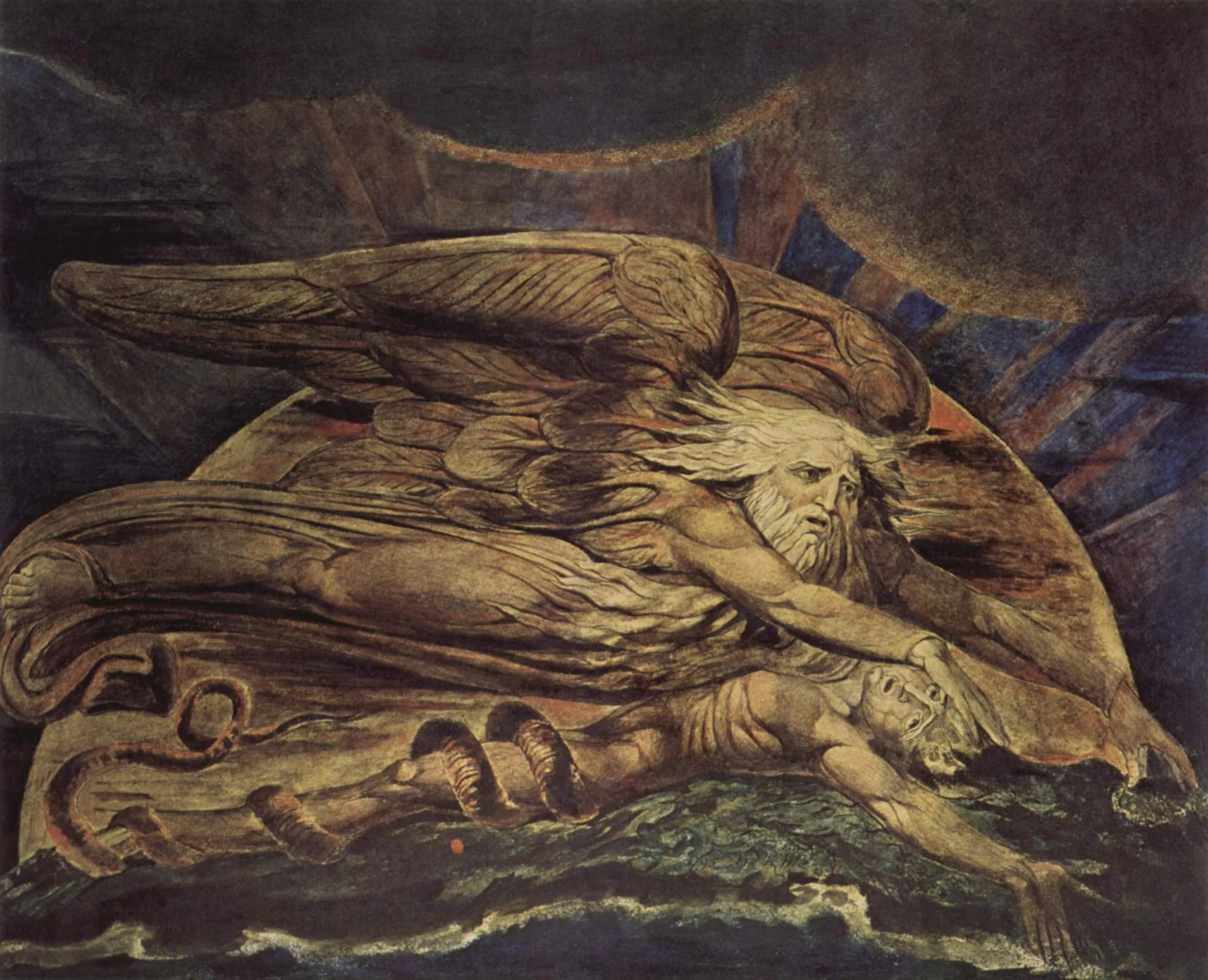 Elohim créant Adam - William Blake image 1 reproduction de peinture à l’huile