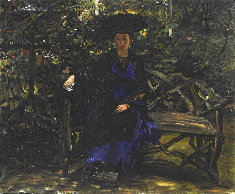 Else Kaumann auf der Gartenbank - Lovis Corinth