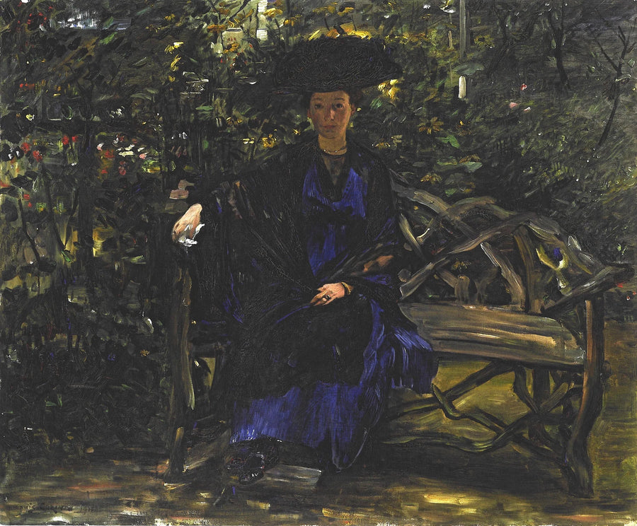 Else Kaumann auf der Gartenbank - Lovis Corinth