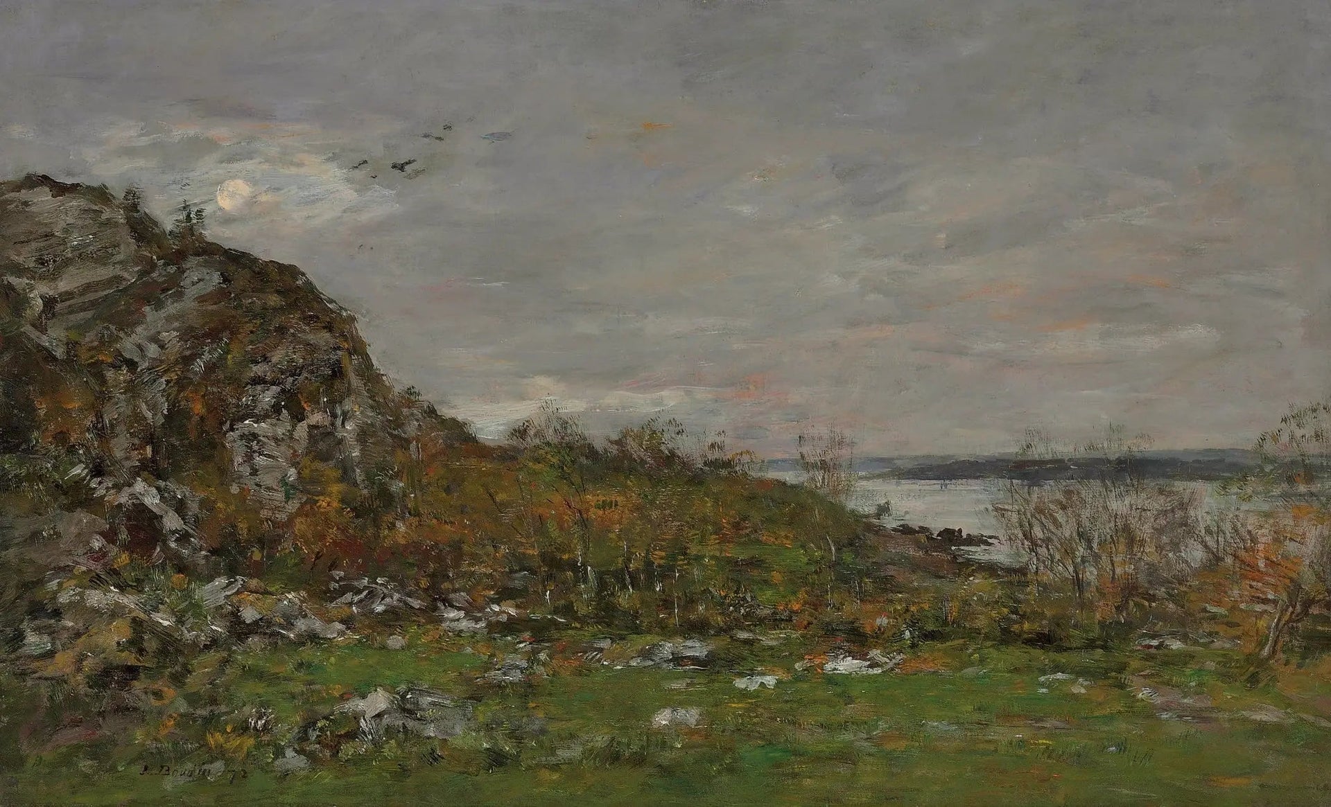 Embouchure de l'Elorn aux environs de Brest - Eugène Boudin image 1 tableau peint à l’huile sur toile