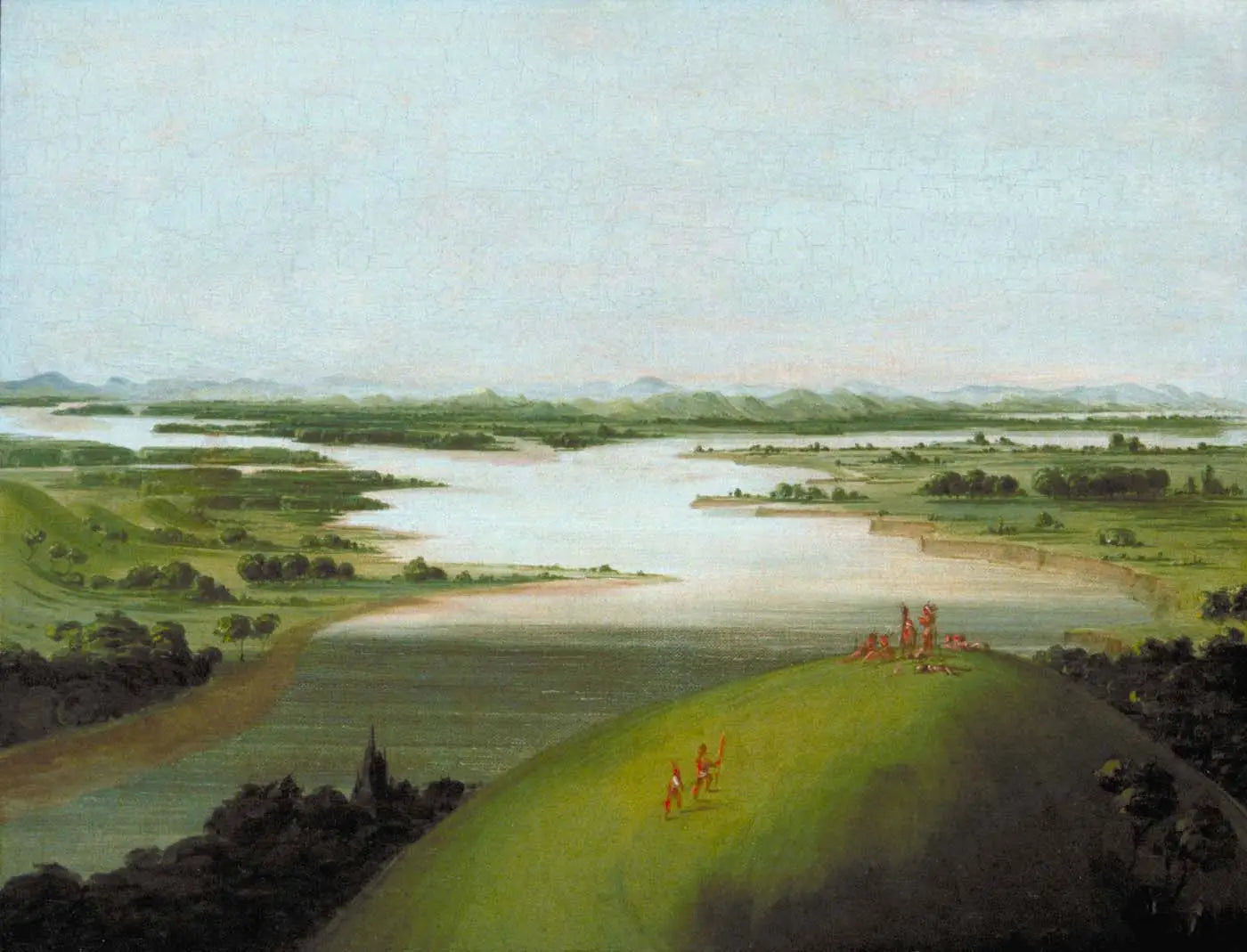 Embouchure de la rivière Platte, à 900 milles au-dessus de Saint-Louis - George Catlin image 1 reproduction artisanale de tableau