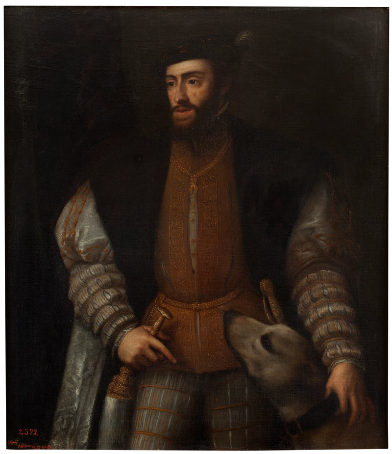 L'Empereur Charles Quint avec un chien - Artiste inconnu