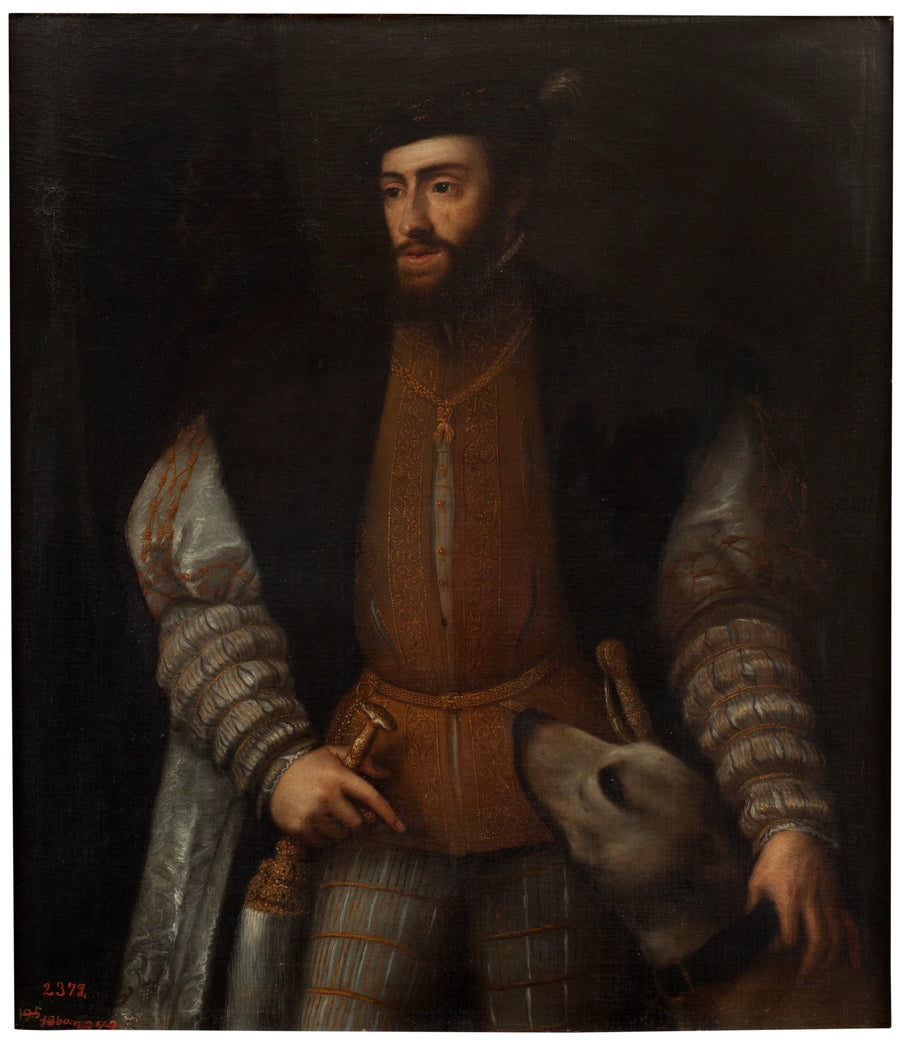L'Empereur Charles Quint avec un chien - Artiste inconnu