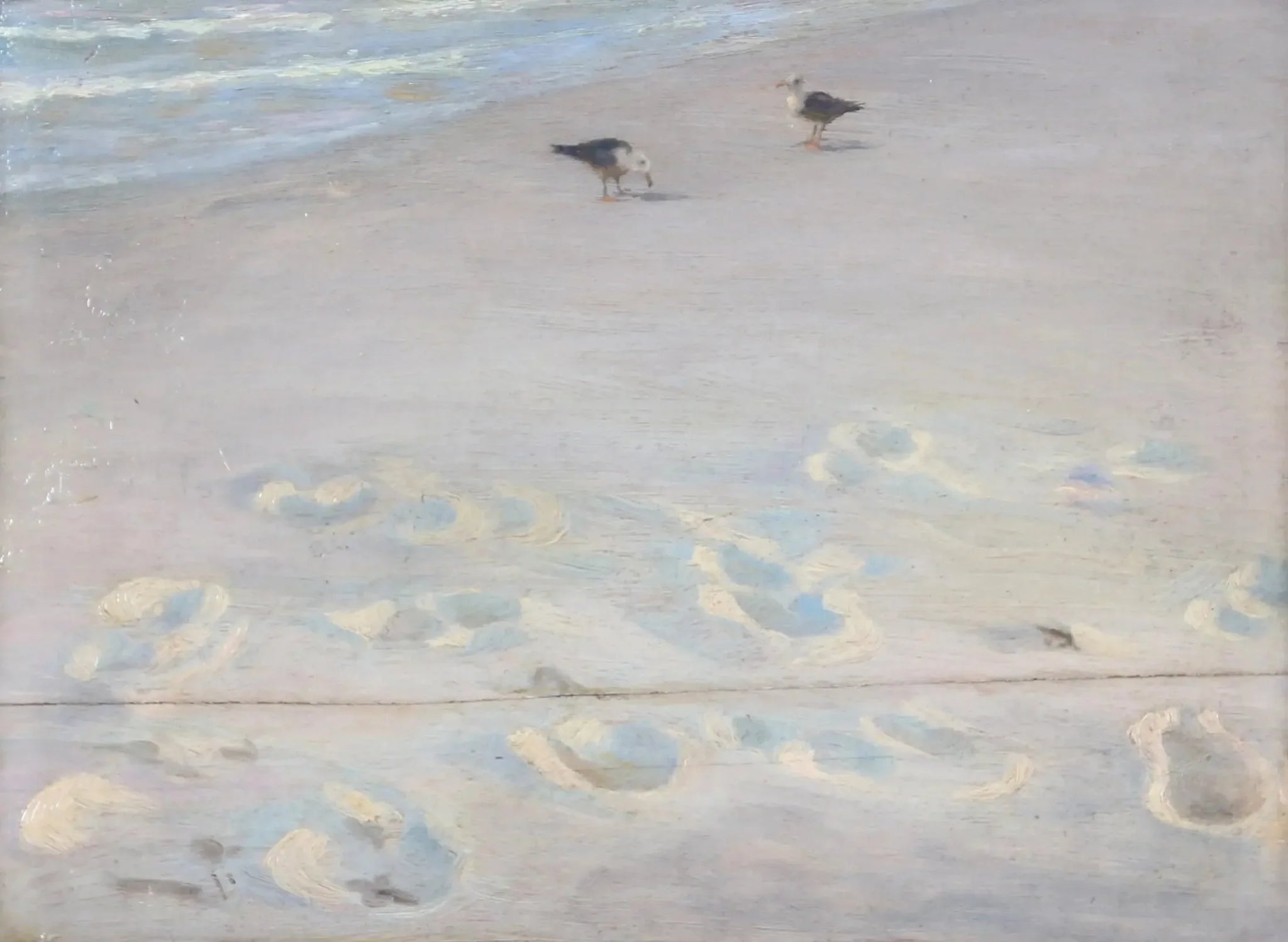 Empreintes de pas dans le sable - Peder Severin Krøyer image 1 copie de tableau peinte à la main