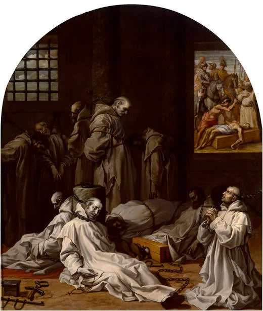 Emprisonnement et mort des dix membres de la chartreuse de Londres - Vincenzo Carducci image 1 tableau peint à l’huile sur toile