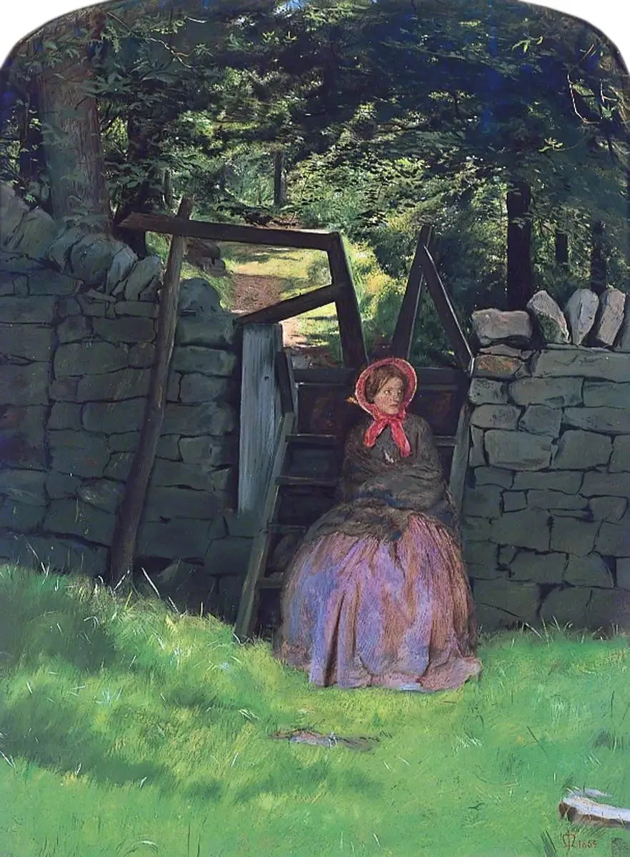 En attendant - John Everett Millais image 1 copie peinte à la main à l’huile