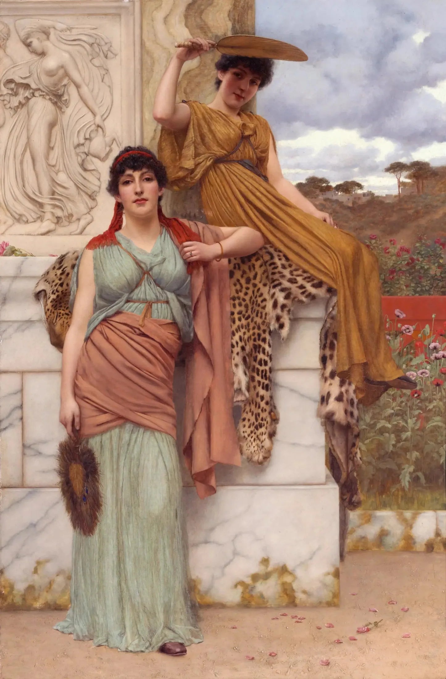 En attendant la procession - John William Godward image 1 copie de tableau peinte à la main