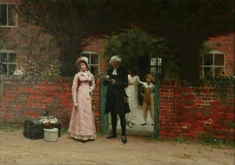 En attendant le coach - Edmund Blair Leighton image 1 tableau peint à l’huile sur toile