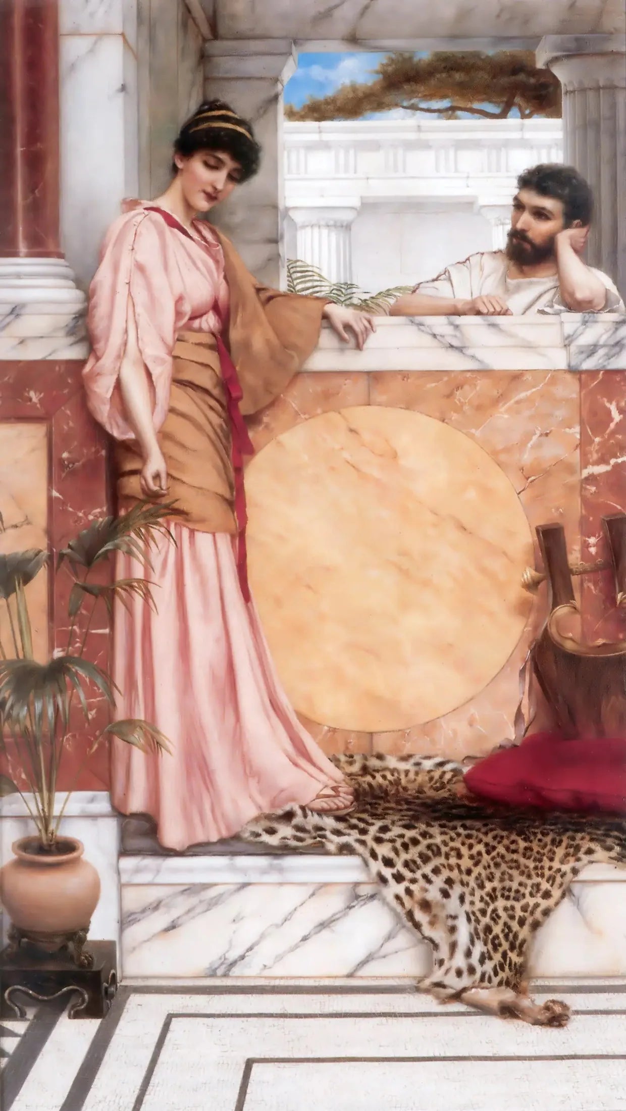 En attente d'une réponse - John William Godward image 1 reproduction réalisée par Alpha Reproduction
