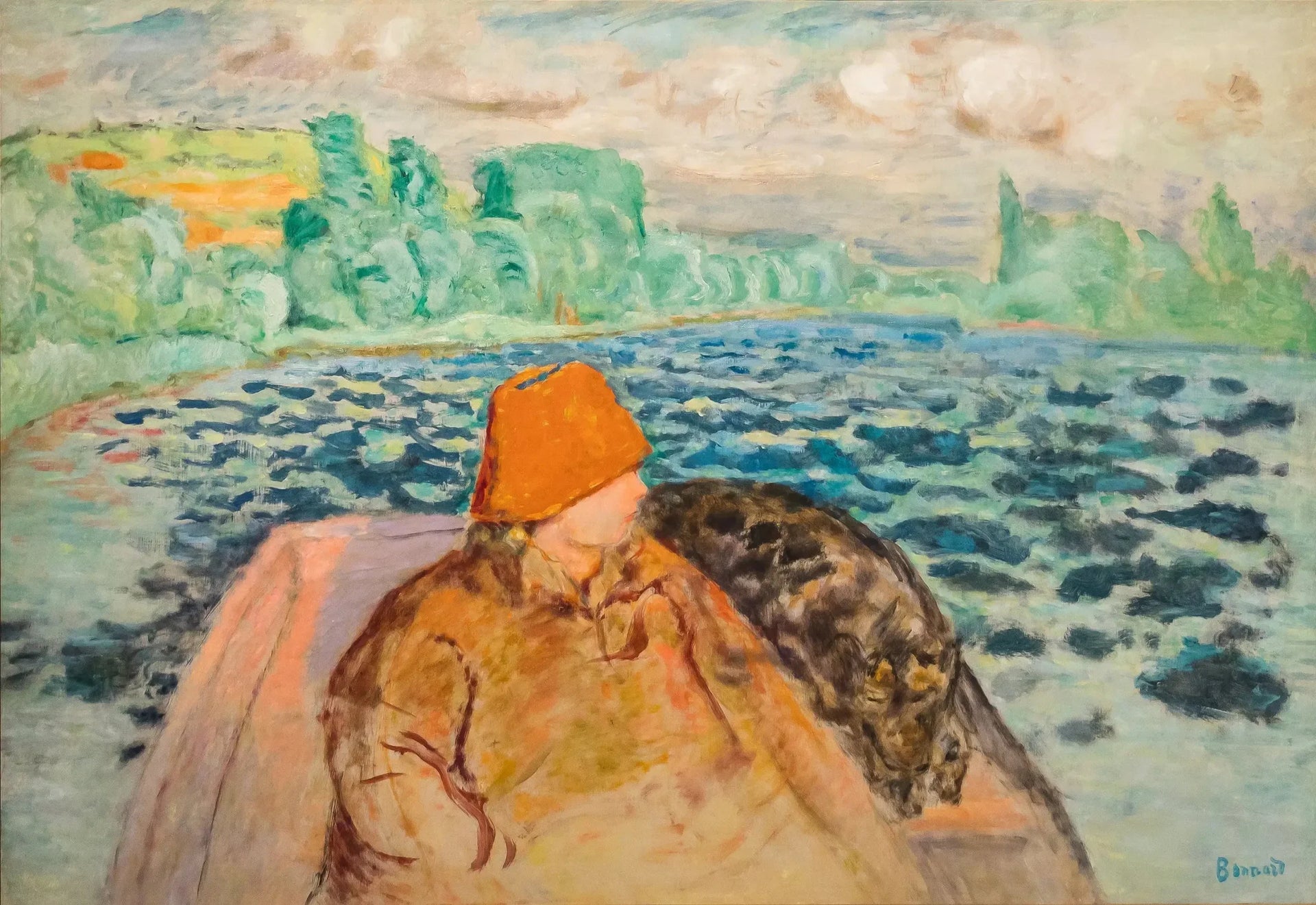 En canot, Vernon - Pierre Bonnard image 1 copie peinte à la main à l’huile