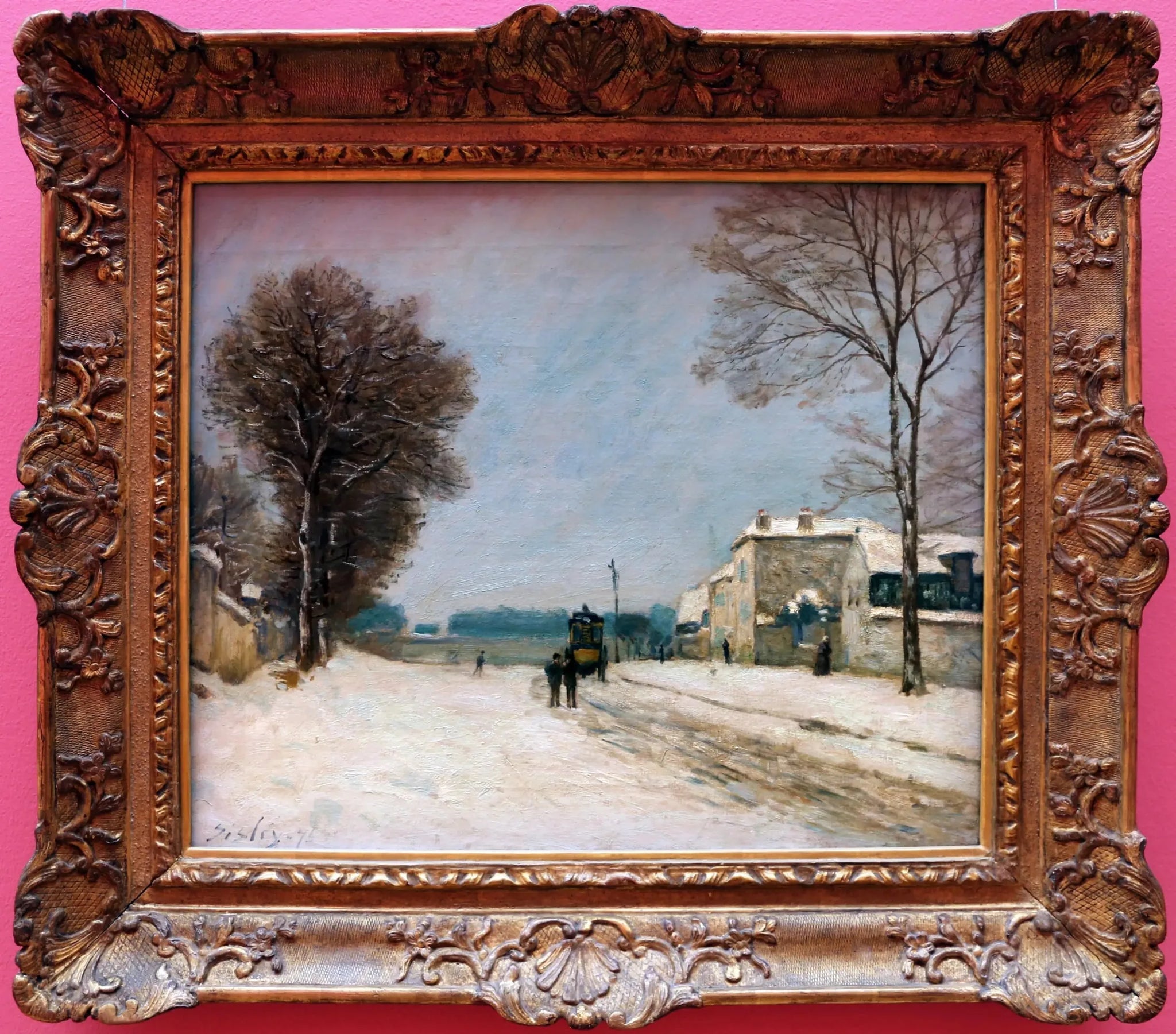 En hiver, effet de neige - Alfred Sisley image 1 tableau peint à l’huile sur toile