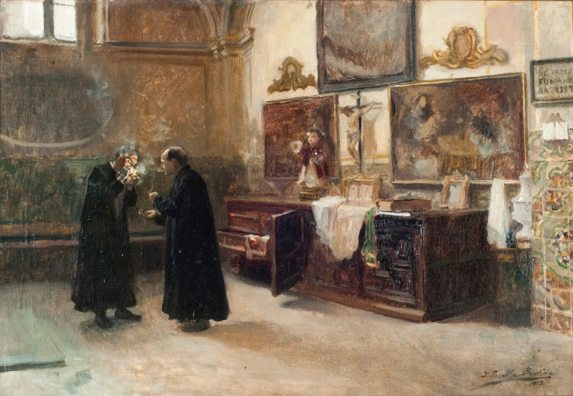 En la sacristía - Joaquín Sorolla image 1 reproduction artisanale de tableau