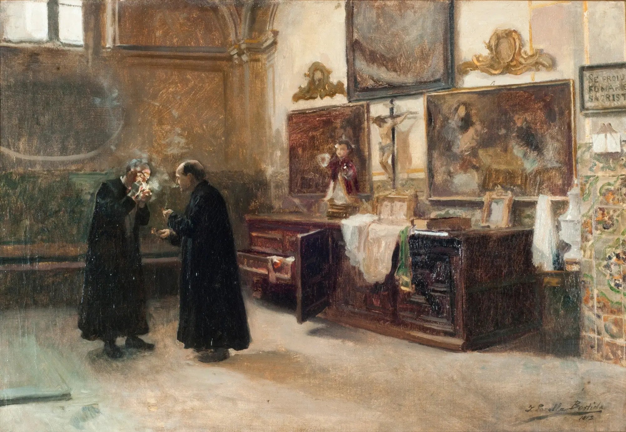 En la sacristía - Joaquín Sorolla image 1 reproduction artisanale de tableau