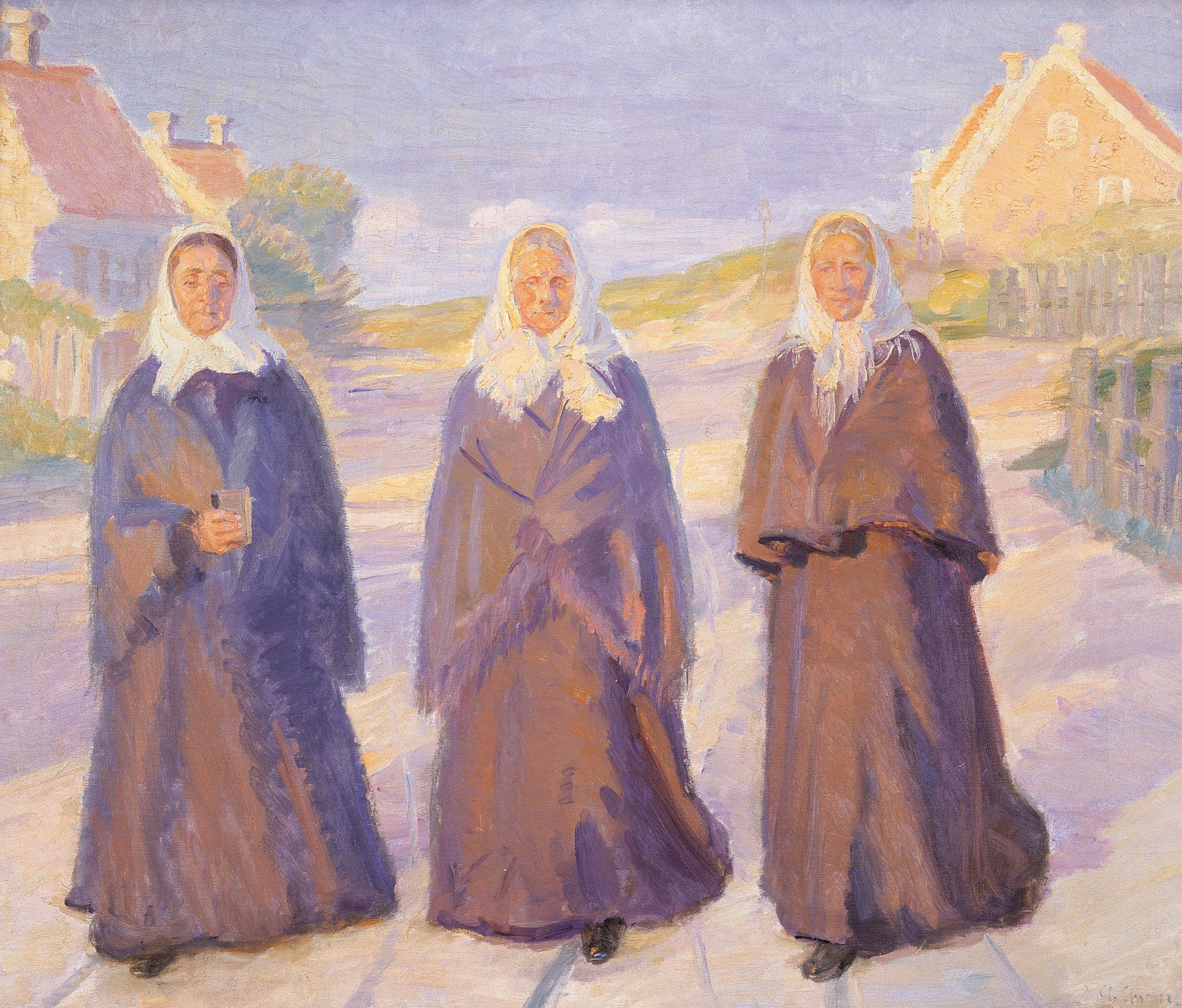 En route pour l'église - Anna Ancher image 1 reproduction d’œuvre d’art à l’huile