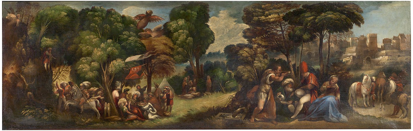 Enée et la prédiction des harpies - Dosso Dossi image 1 reproduction de peinture à l’huile