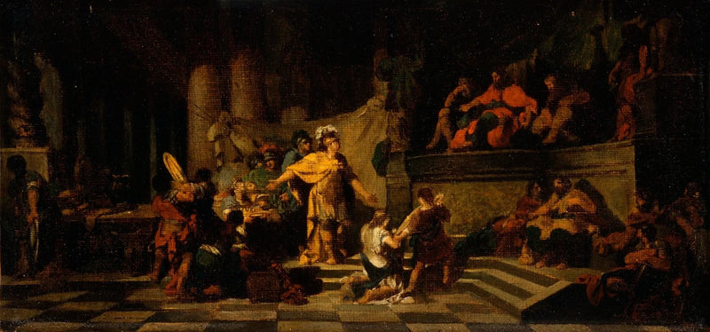 Énée offrant des cadeaux au roi Latinus et lui demandant la main de sa fille - Jean-Baptiste Regnault