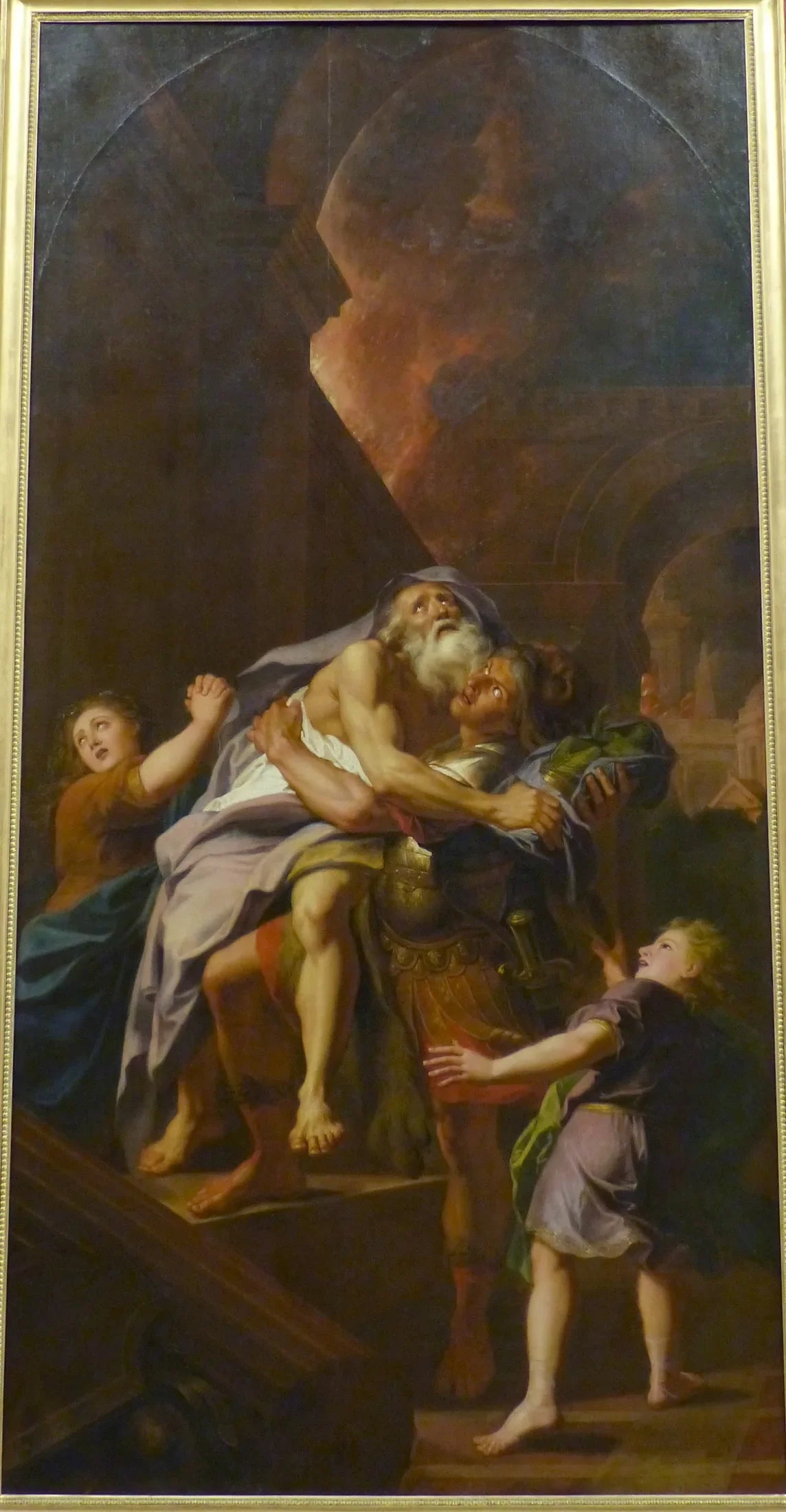 Énée portant son père Anchise - Antoine Coypel image 1 reproduction de peinture à l’huile